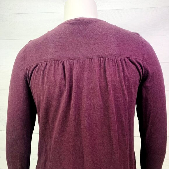 J Jill Women Cardigan Sweater V Neck Button Purple Cotton Rayon Knit Size L - Picture 10 of 14